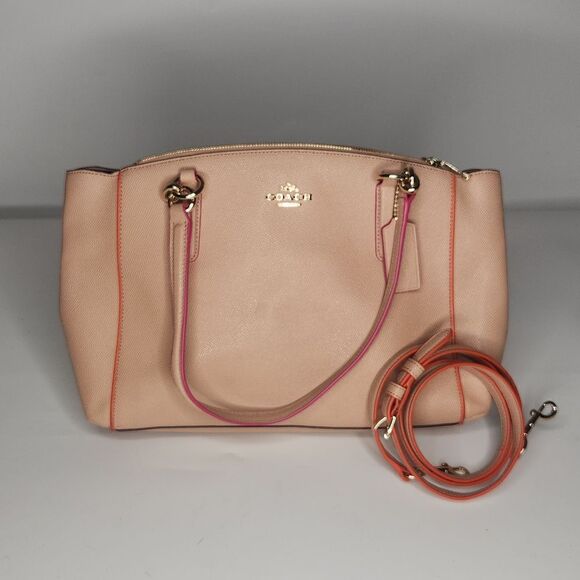 Coach Handbags - Coach CHRISTIE Carryon Crossgrain Leather Multi Color Edgepaint Shoulder Bag